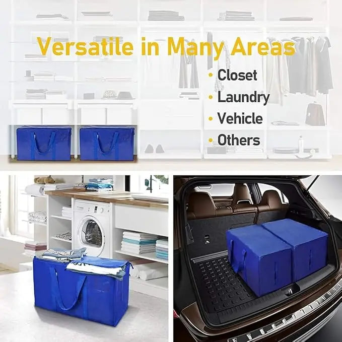 Moving Bags Set Heavy Duty Storage With Zippers Carrying Handles