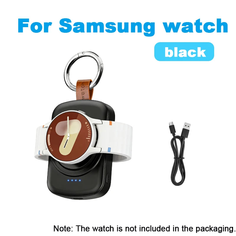 1800mAh Magnetic Wireless Portable Watch Charger for Samsung Galaxy Watch 8/7 Classic 5/4 Pro/3 Active USB Type C Fast Charging