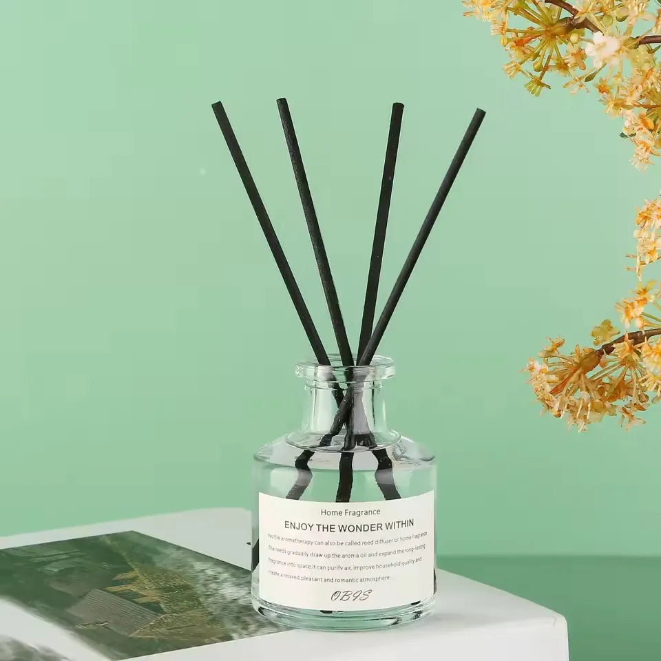 50ml Fireless Aromatherapy Set Freesia Jasmine Fragrance Oil With Reed Diffuser Office Home Decoration Air Freshener Fragrance