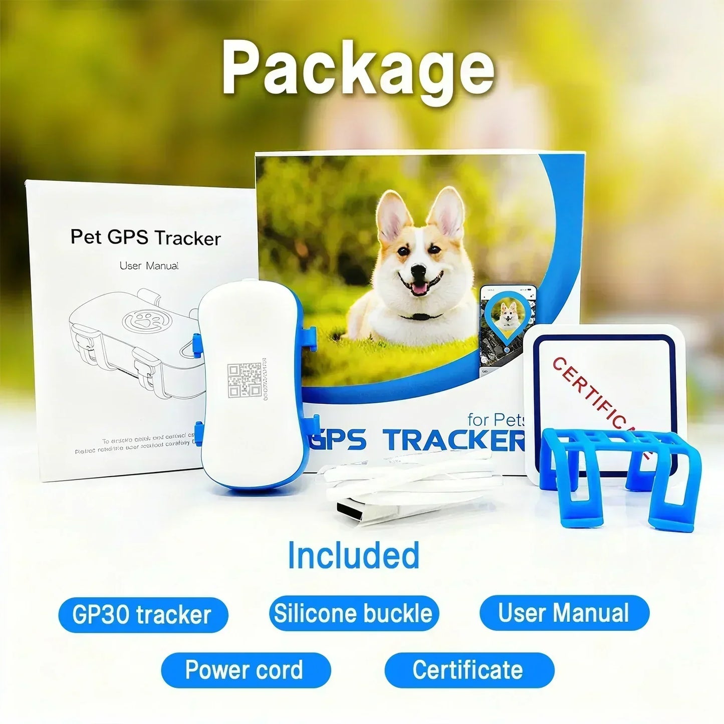 WANWAYTECH GPS Pet Tracker 4G With Built-In SIM Real Time Tracking IP67 Waterproof