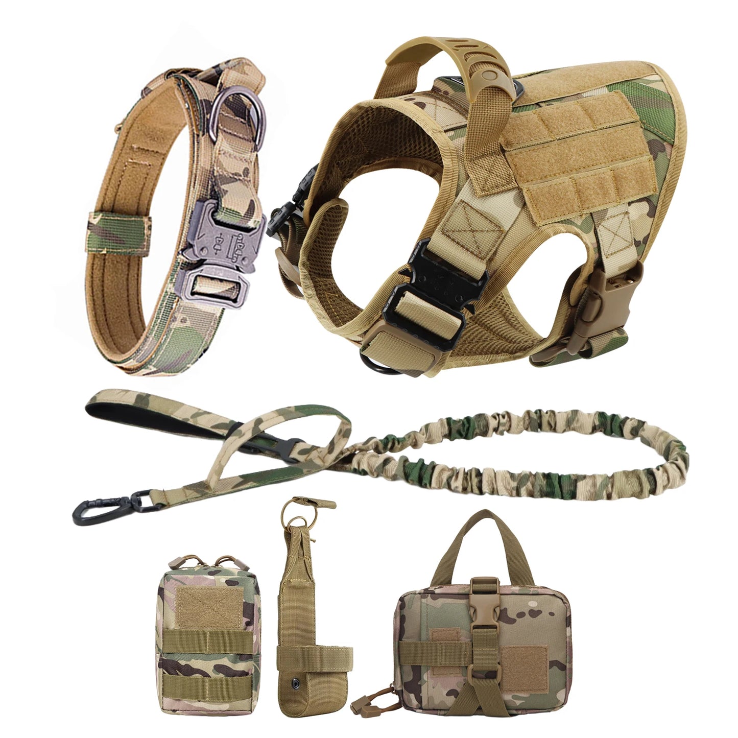 Nylon Dog Harness And Leash Set With Padded Quick-Release Buckle