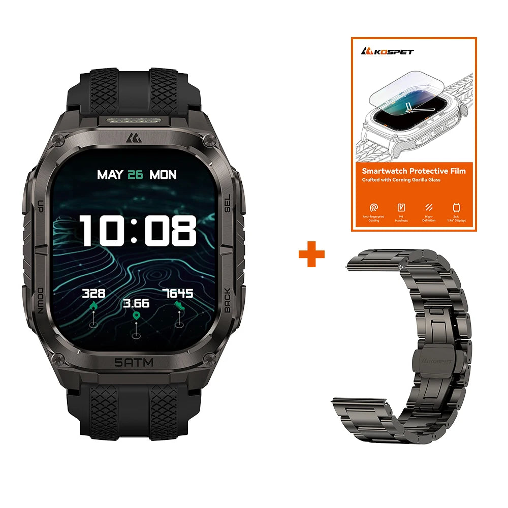 KOSPET Tank M4C Rugged Smartwatch With GPS 5ATM Waterproof