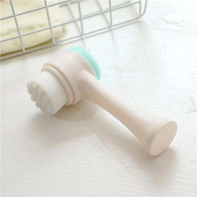 Silicone Double Sided Facial Brush For Exfoliation And Pore Cleansing