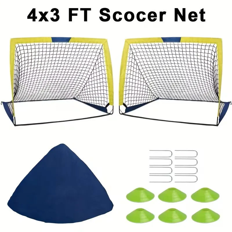 Portable Soccer Goals Two Pack For Backyard Or Indoor