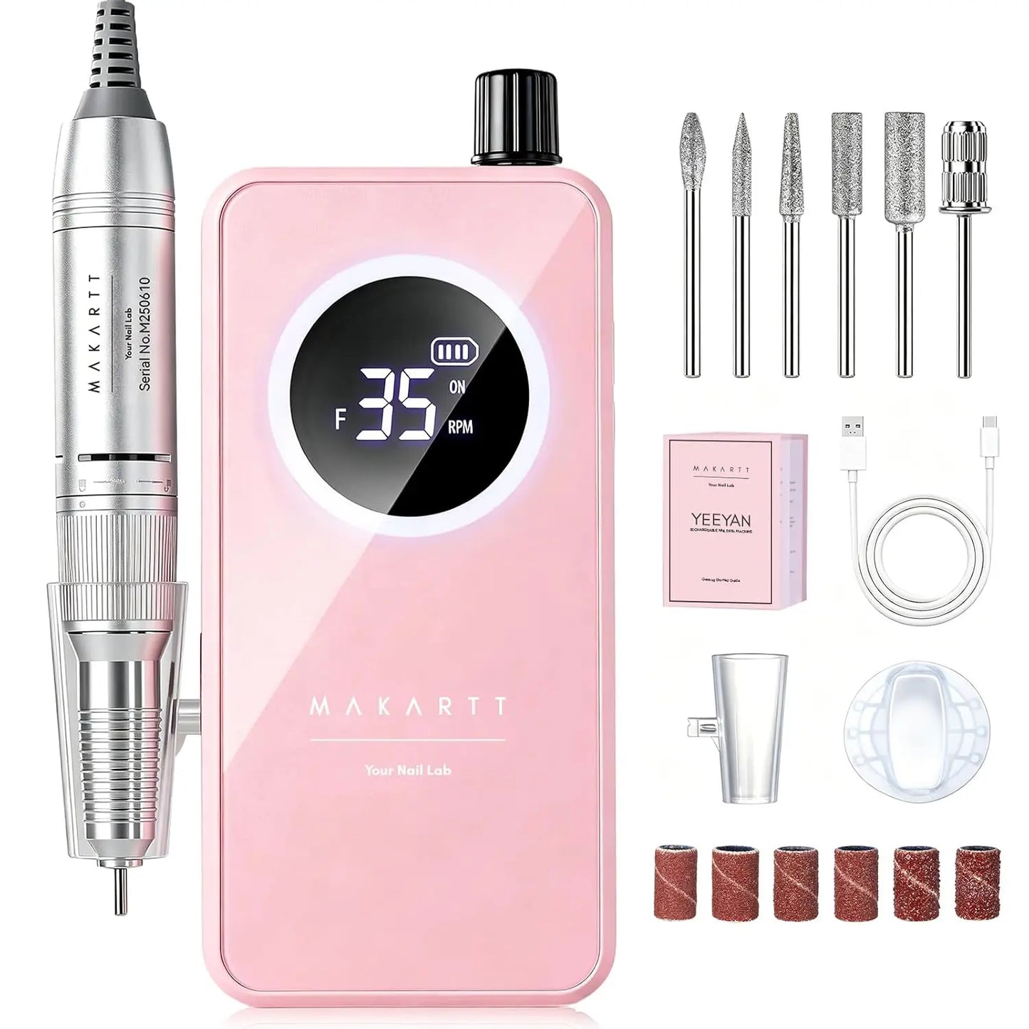 Makartt Cordless Nail Drill With LCD Display For Gel Removal