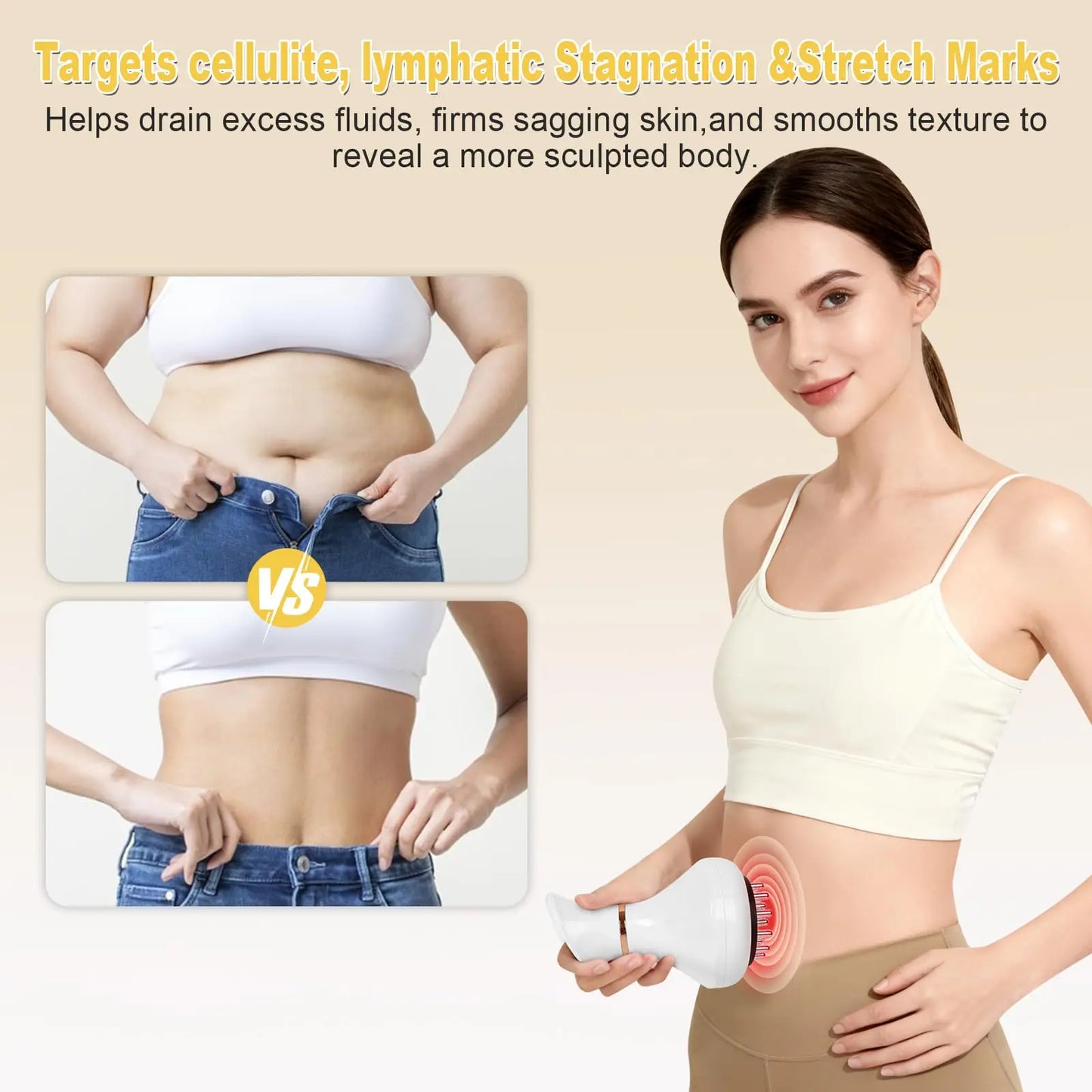 Jitesy Heated Vibration Massager For Lymphatic Body Sculpting