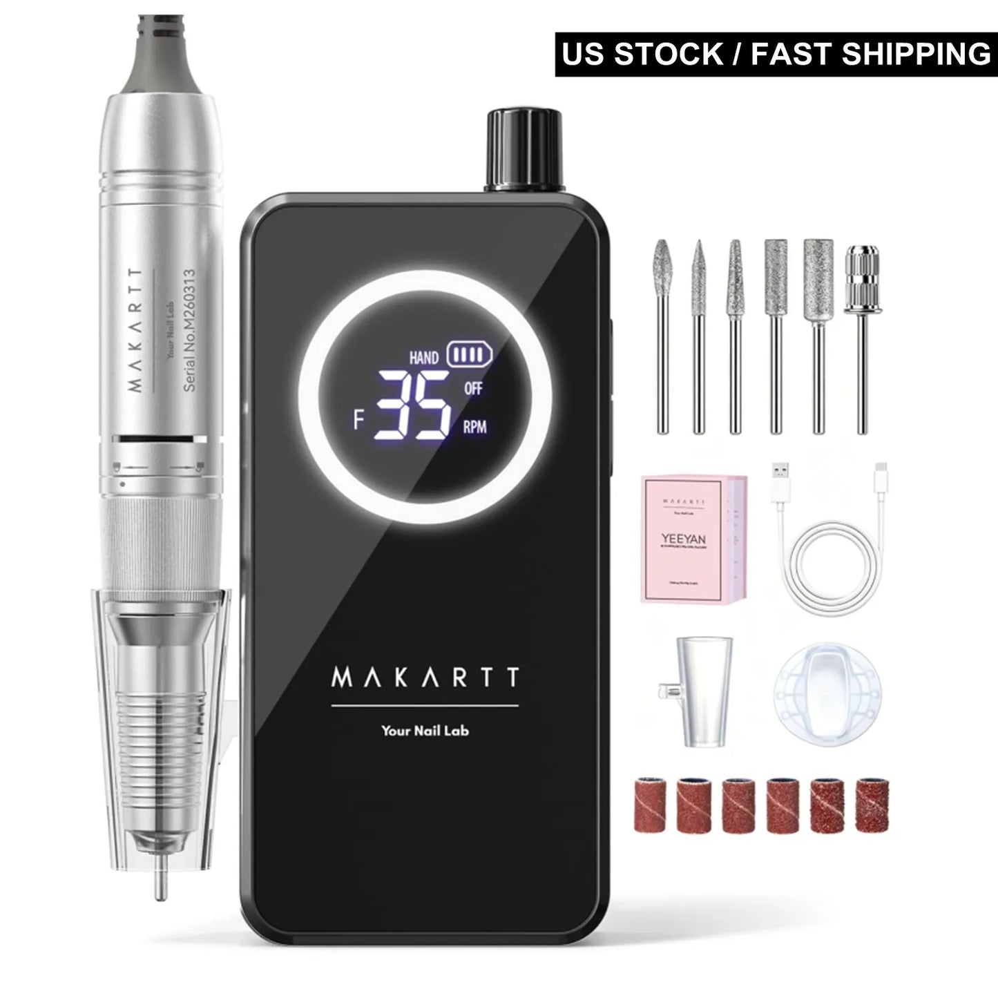 Makartt Cordless Nail Drill With LCD Display For Gel Removal