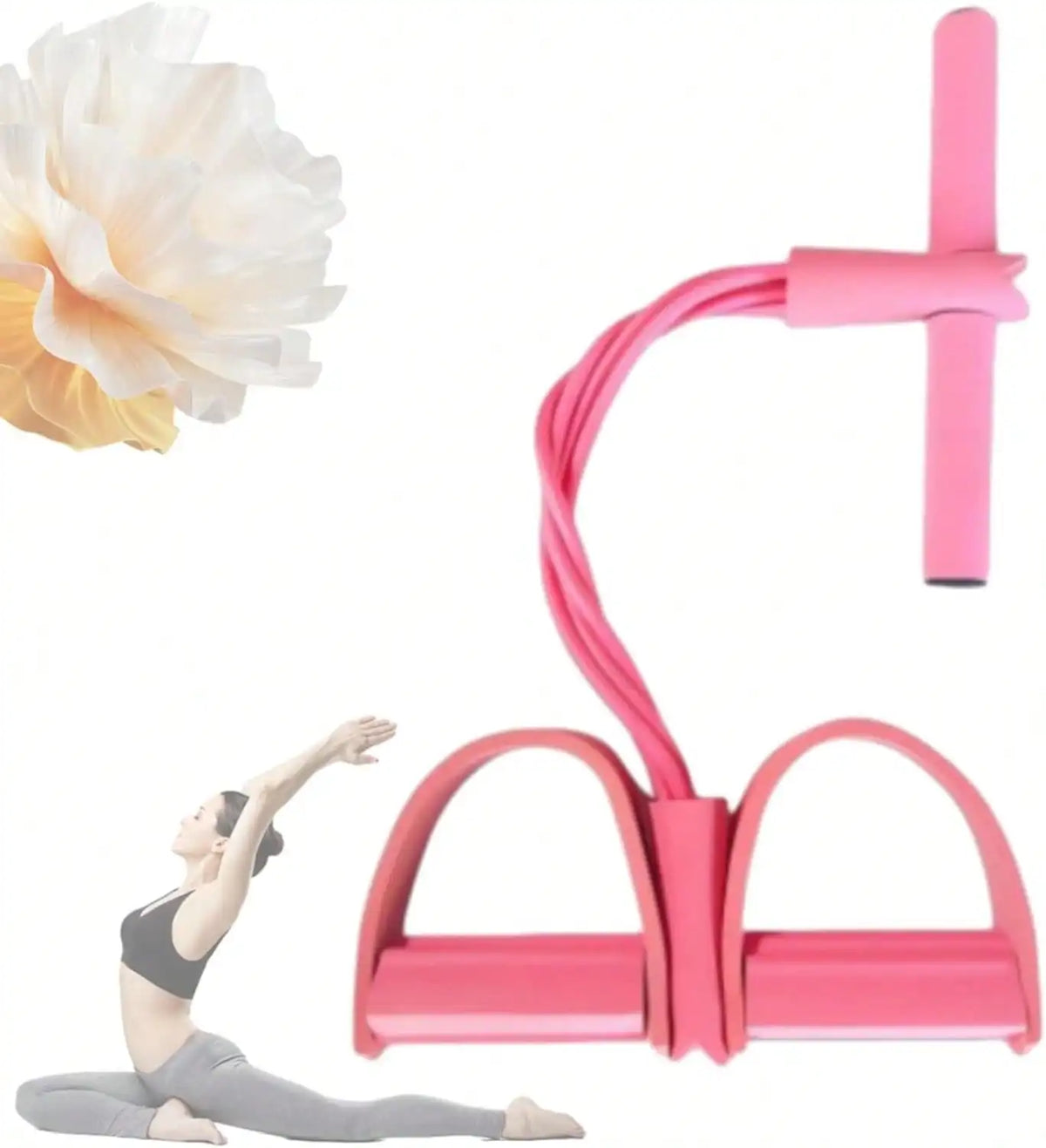 Natural Rubber Pedal Resistance Bands With Handles For Fitness