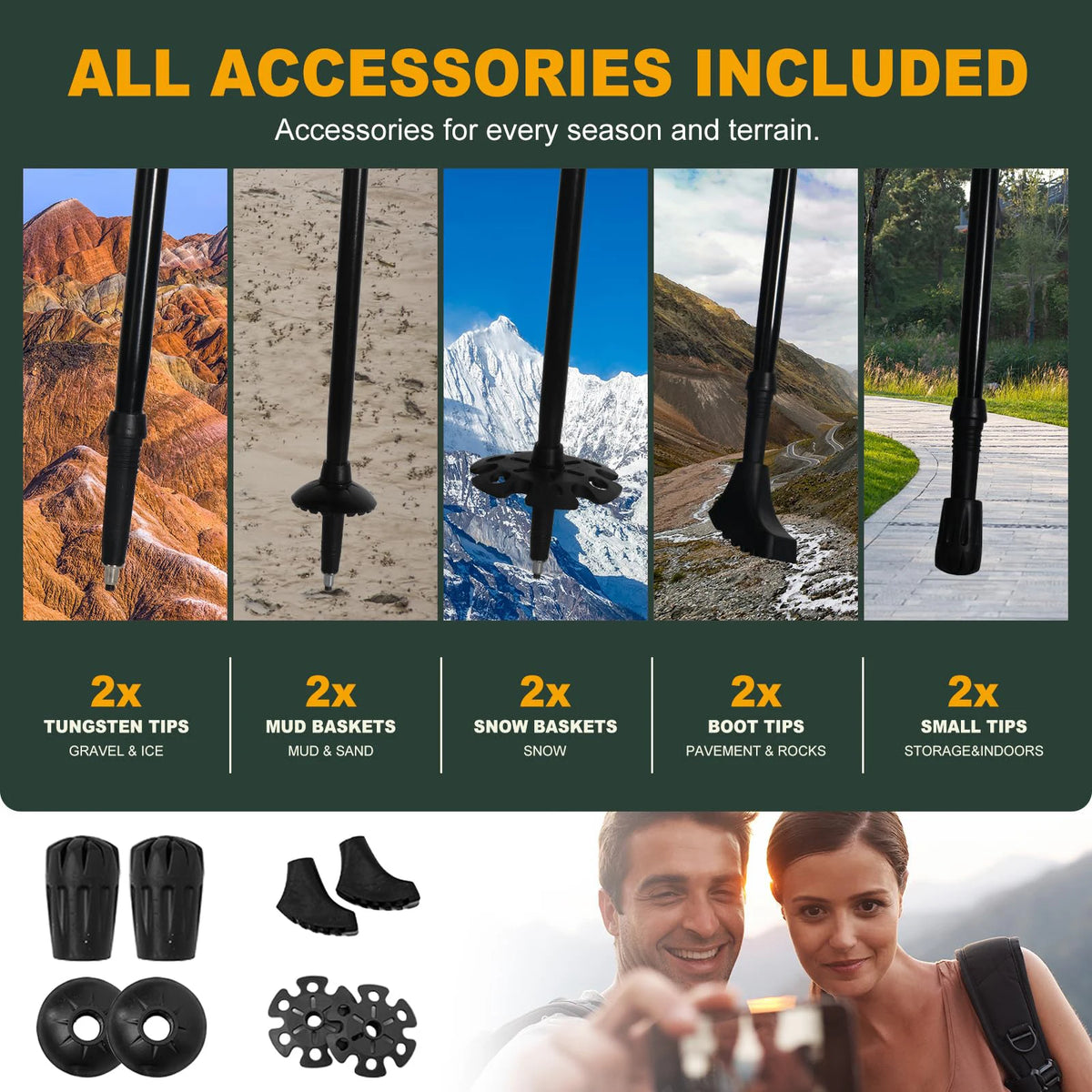 Ultralight Aluminum Folding Trekking Pole for Hiking and Walking