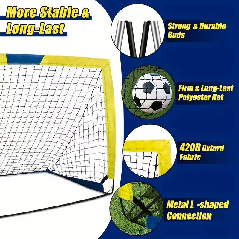 Portable Soccer Goals Two Pack For Backyard Or Indoor