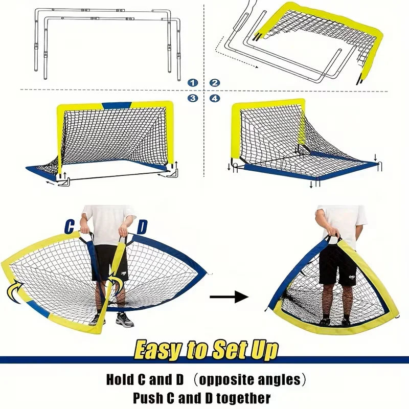 Portable Soccer Goals Two Pack For Backyard Or Indoor