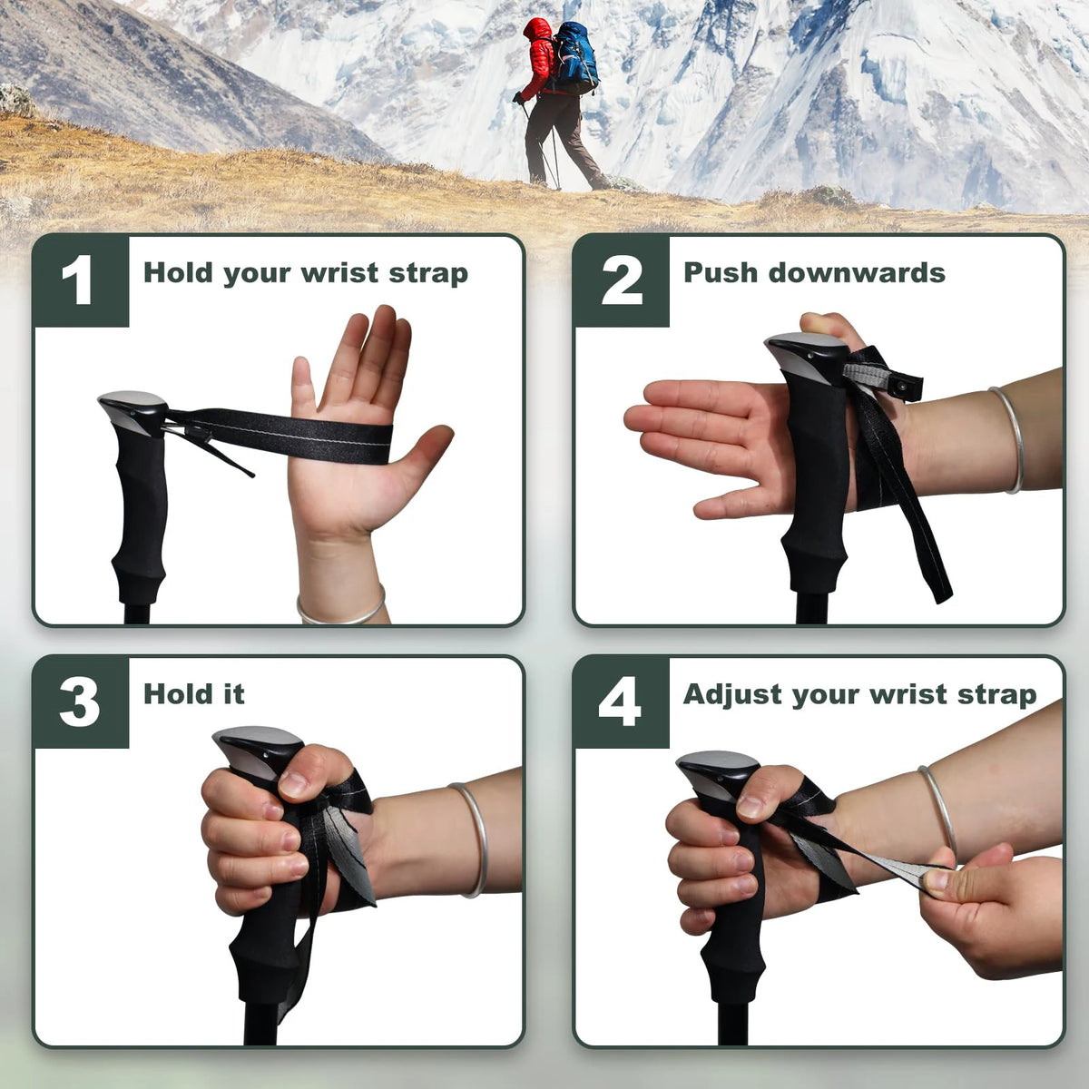 Ultralight Aluminum Folding Trekking Pole for Hiking and Walking
