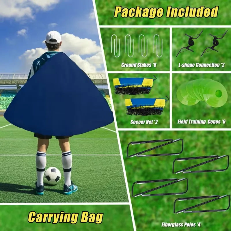 Portable Soccer Goals Two Pack For Backyard Or Indoor
