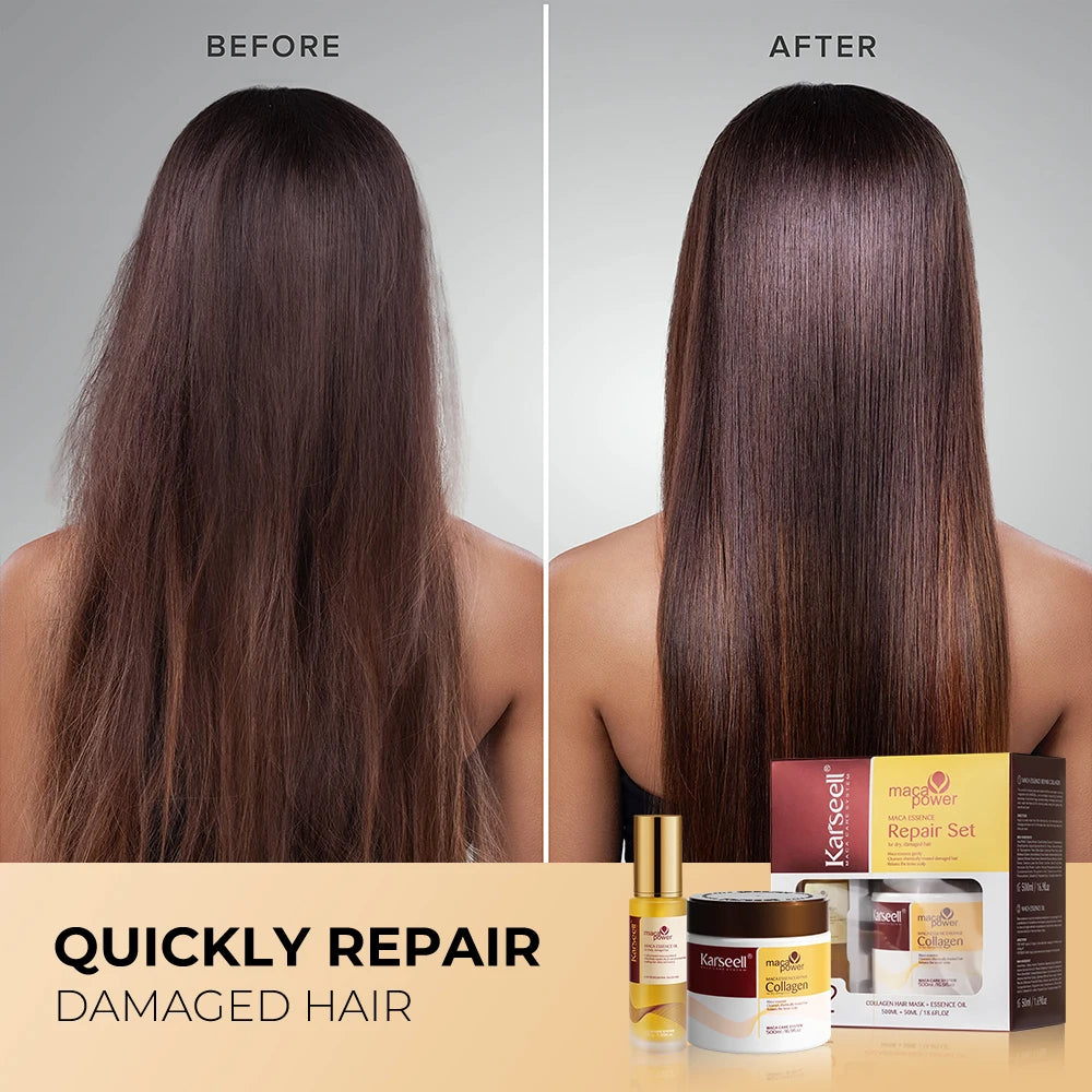 Karseell Collagen Hair Mask With Argan Oil Serum Repair Set