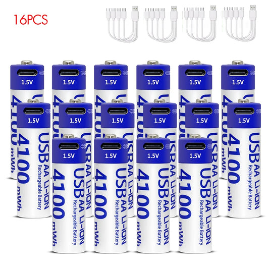 Kuugro USB Rechargeable AA Battery 1.5V 4100mWh Lithium Ion
