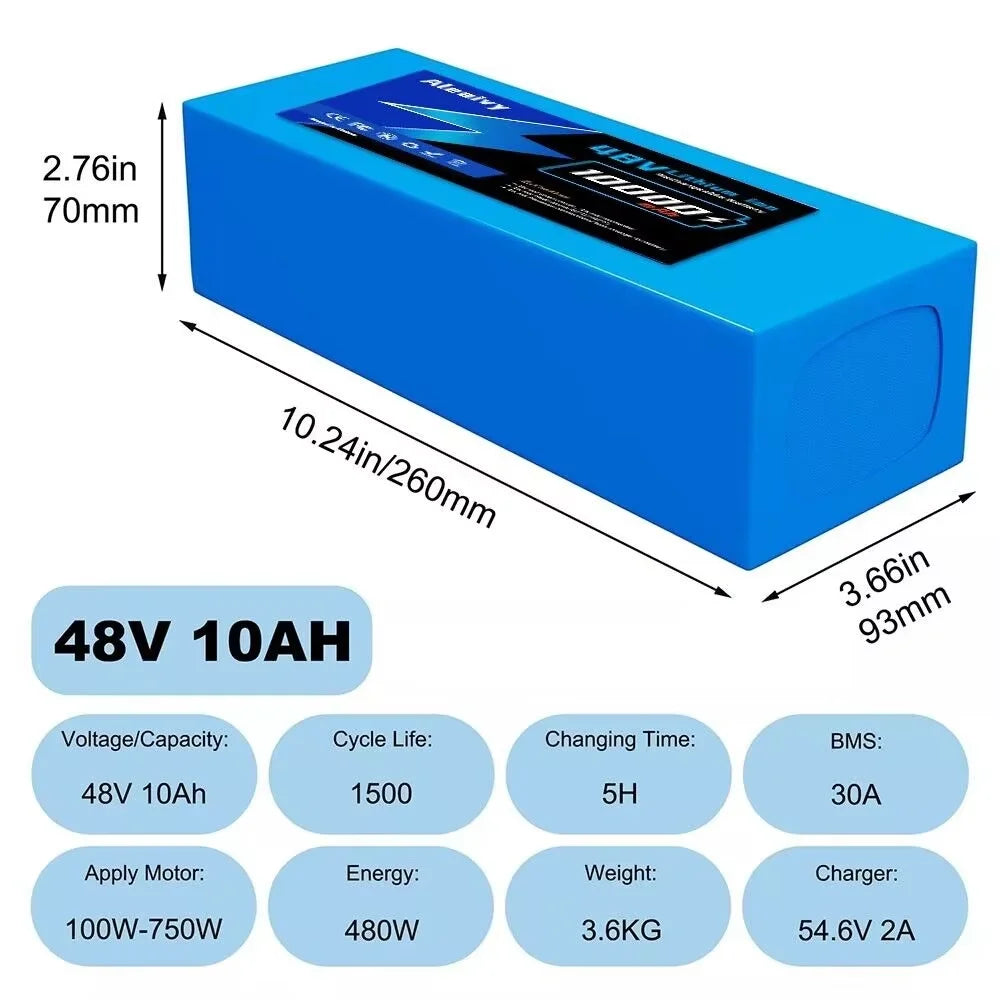Cheterdoli 36V Li-Ion Ebike Battery Pack 10–20Ah With Charger