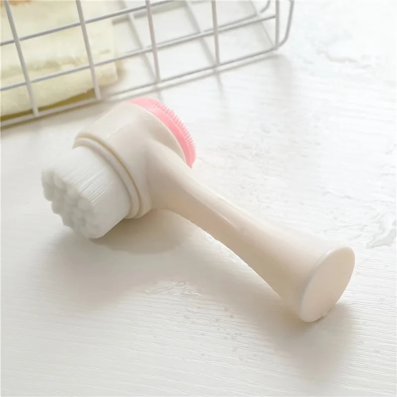 Silicone Double Sided Facial Brush For Exfoliation And Pore Cleansing
