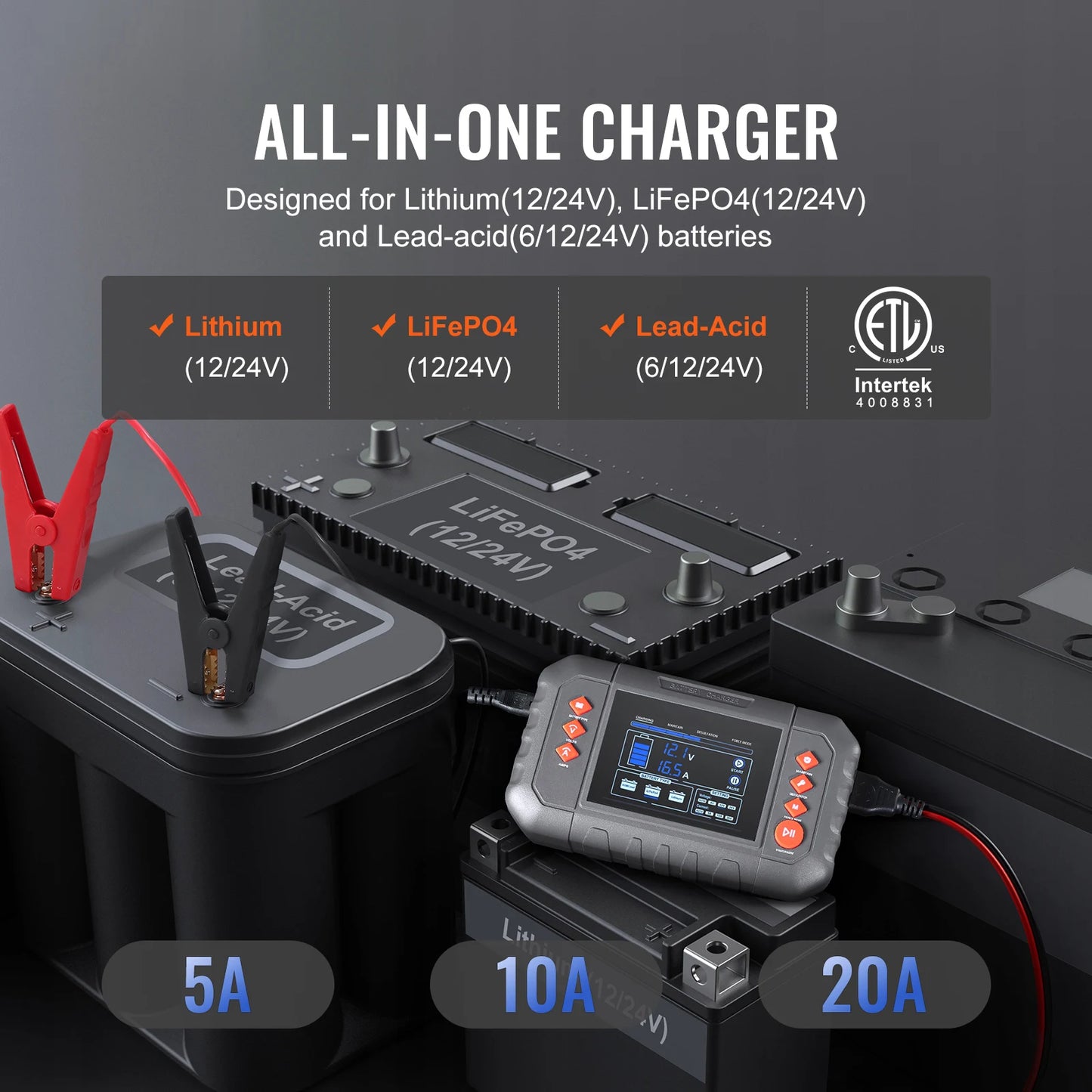 Succebuy Smart Battery Charger For Lead Acid And Lithium Batteries