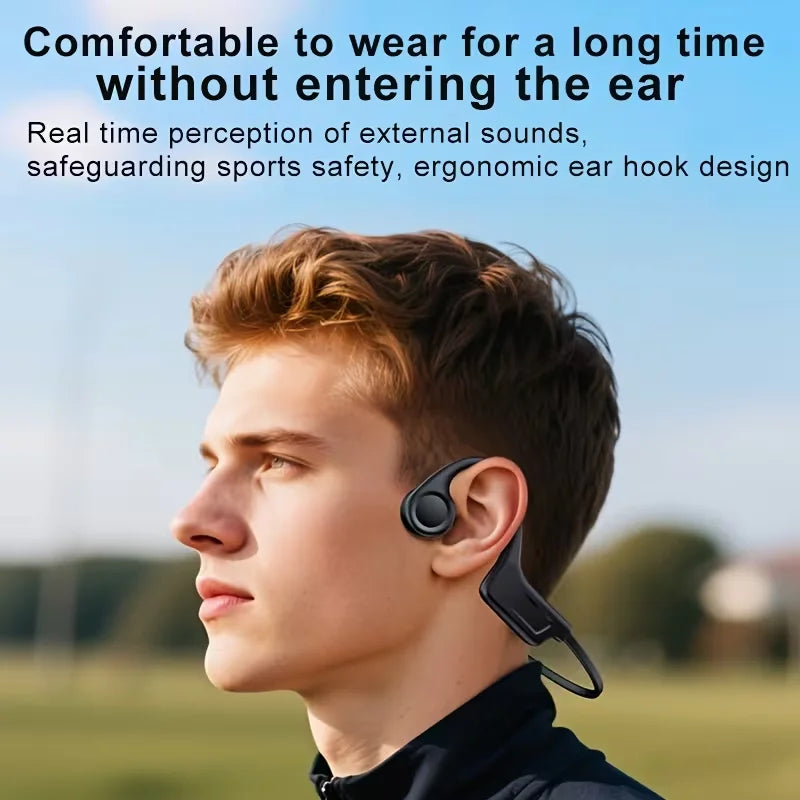 Open Ear Bone Conduction Wireless Headphones Type-C Built In Mic