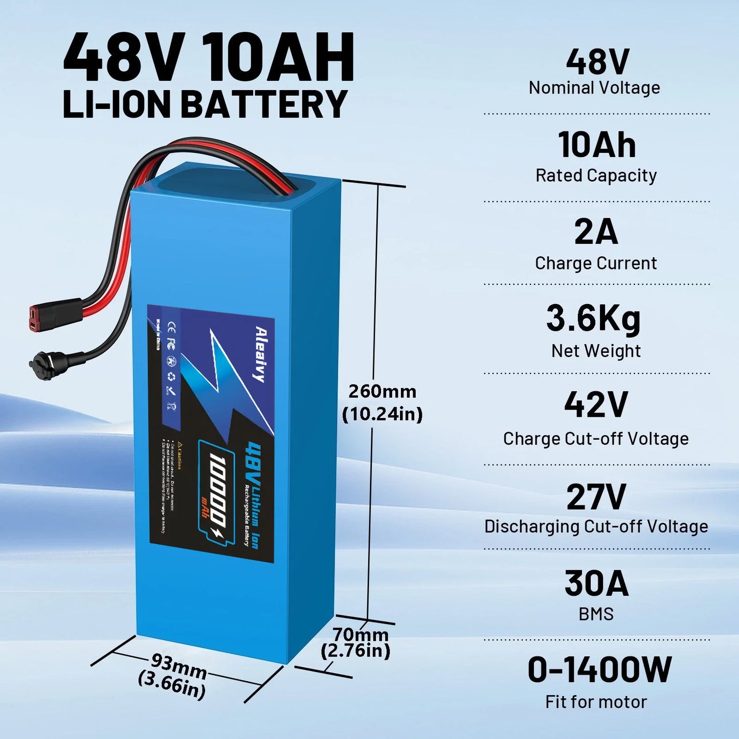 Cheterdoli 36V Li-Ion Ebike Battery Pack 10–20Ah With Charger