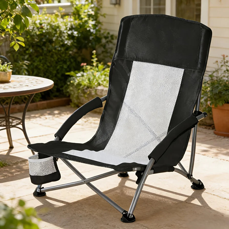 Portable Folding Patio Chaise Lounge With Carry Bag And Pocket