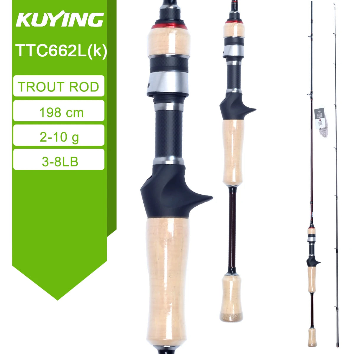 Kuying Teton Carbon Fiber Lightweight Fishing Rod With Fuji Guides
