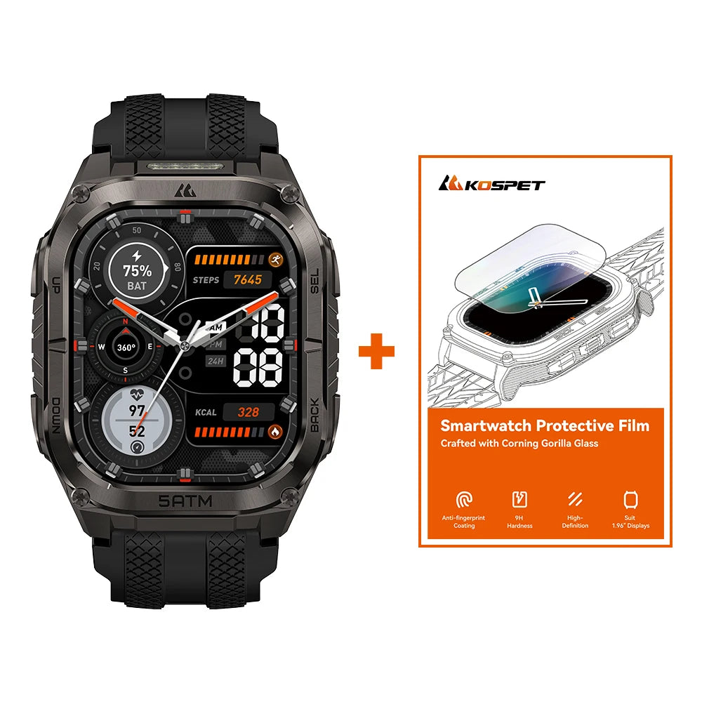 KOSPET Tank M4C Smartwatch GPS Health Tracking MIL STD 810H