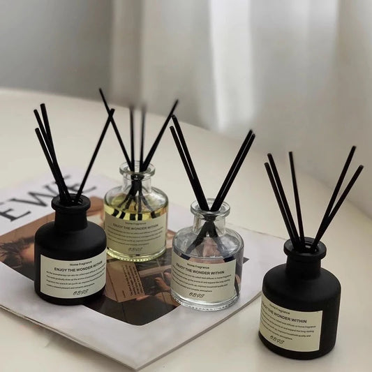 50ml Fireless Aromatherapy Set Freesia Jasmine Fragrance Oil With Reed Diffuser Office Home Decoration Air Freshener Fragrance