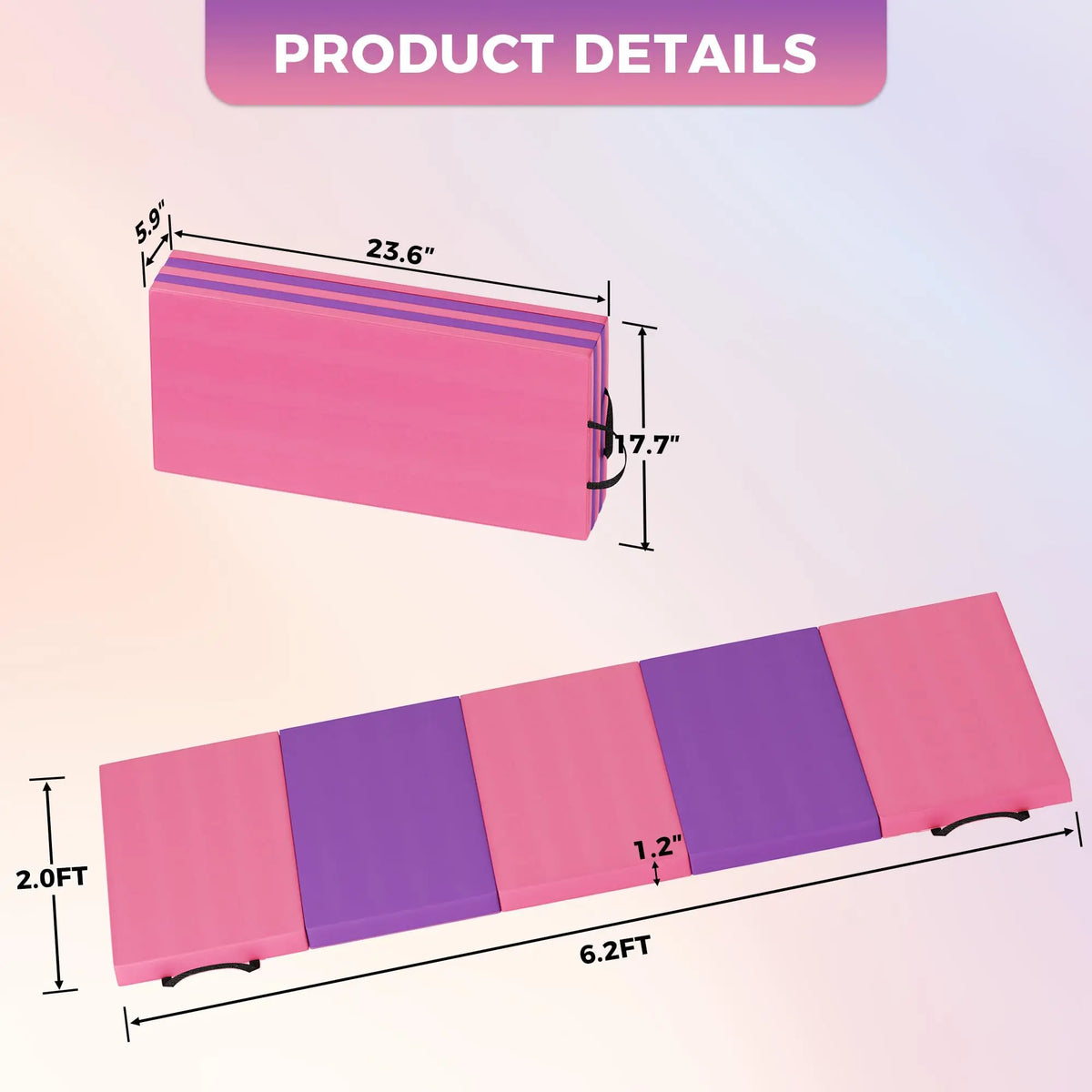 HiMISS Foldable Gymnastics Mat For Home Exercise And Yoga