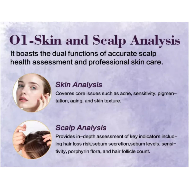 New Tech Portable AI Face Skin Analyzer Machine with Moisture Pen 15.6-inch Large Screen 16 Languages