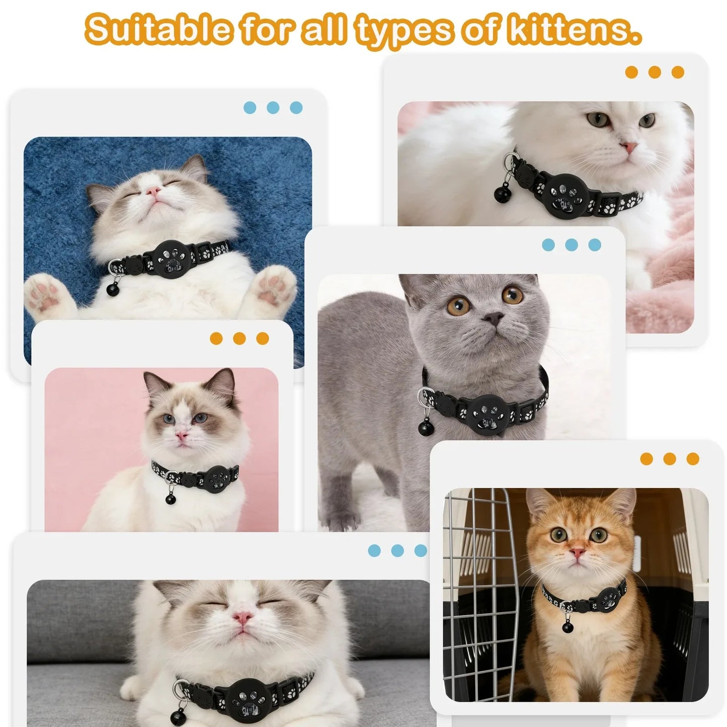 MOSON Multifunctional Pet Smart GPS Tracker Collar for Cats and Pets