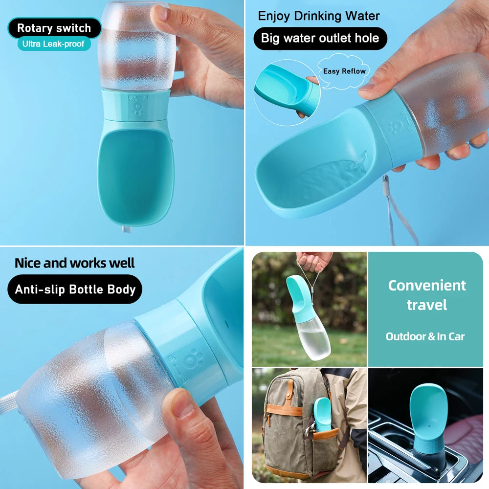 Holapet Portable Dog Water Bottle Dispenser With Travel Bowl