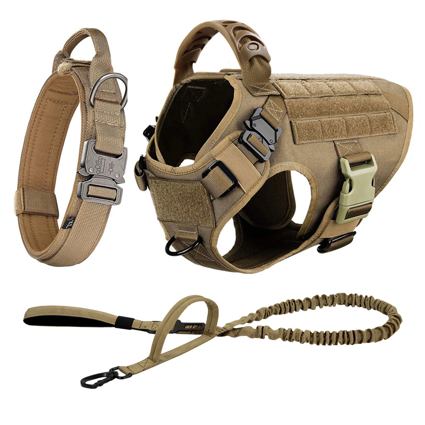Nylon Dog Harness And Leash Set With Padded Quick-Release Buckle