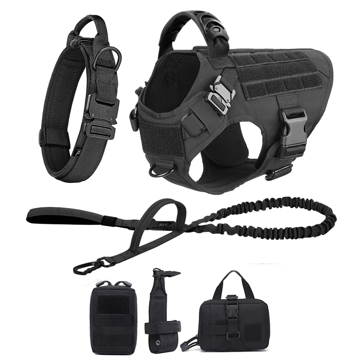 Nylon Dog Harness And Leash Set With Padded Quick-Release Buckle