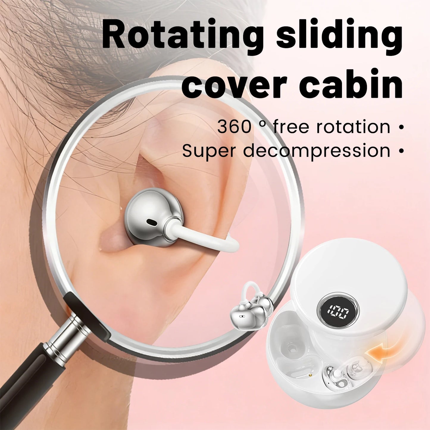 SHUKE SK51 Open Ear Clip Headphones Bluetooth 6.0 with Microphone