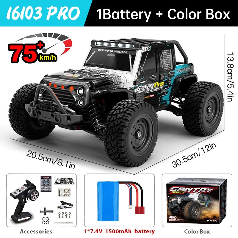 Wltoys 16101 Pro 4WD Remote Control Monster Truck LED Lights