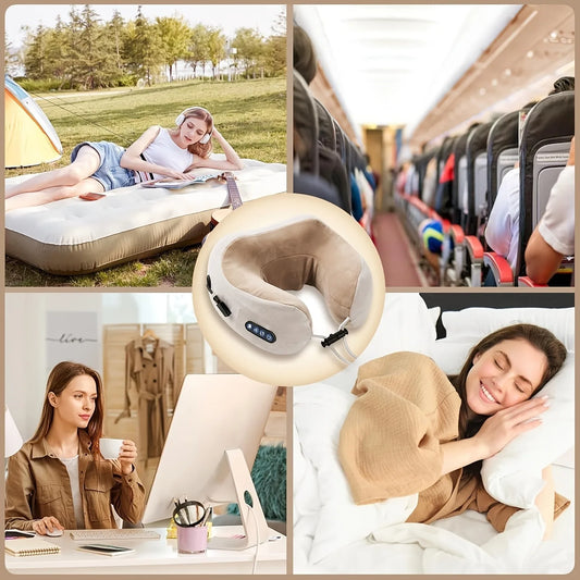 BXA Rechargeable U-Shaped Neck Massager Pillow For Travel