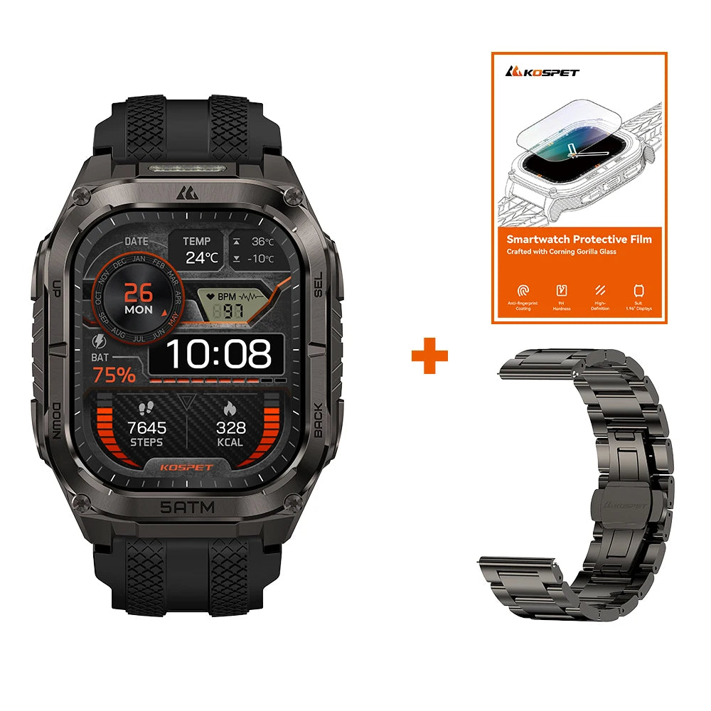 KOSPET Tank M4C Smartwatch GPS Health Tracking MIL STD 810H