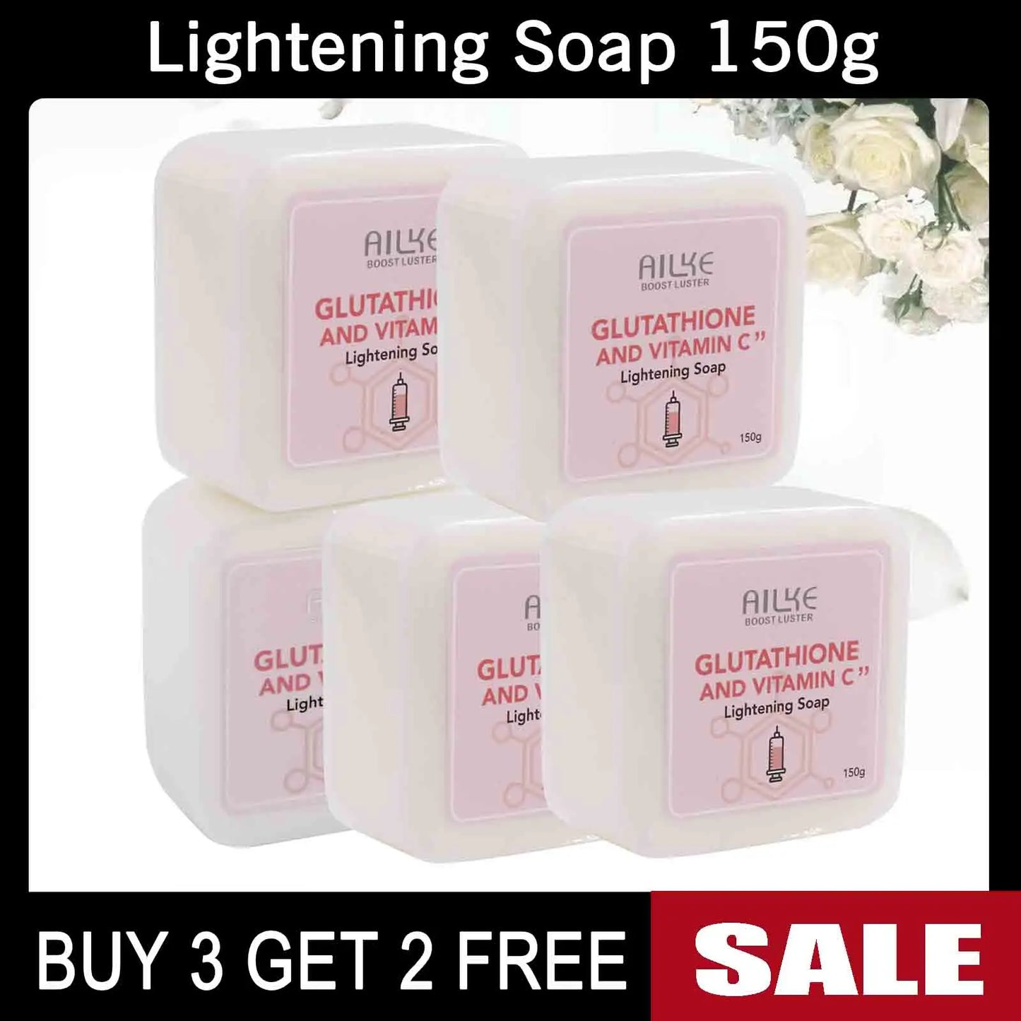 AILKE Whitening Skin Care Kit, With Vitamin C, Glutathione, Brightening, Reduce Dark Spots, Clean Stains, for Men & Women