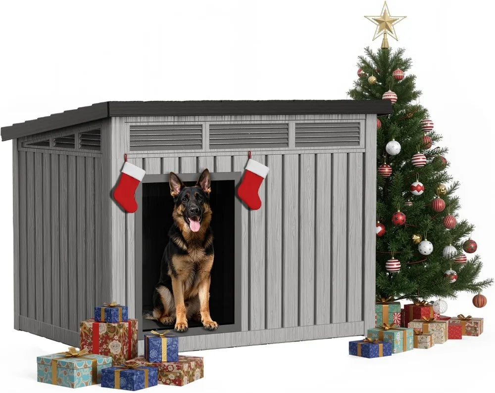 DRATO Large Weatherproof Dog House Indoor Outdoor Removable Roof