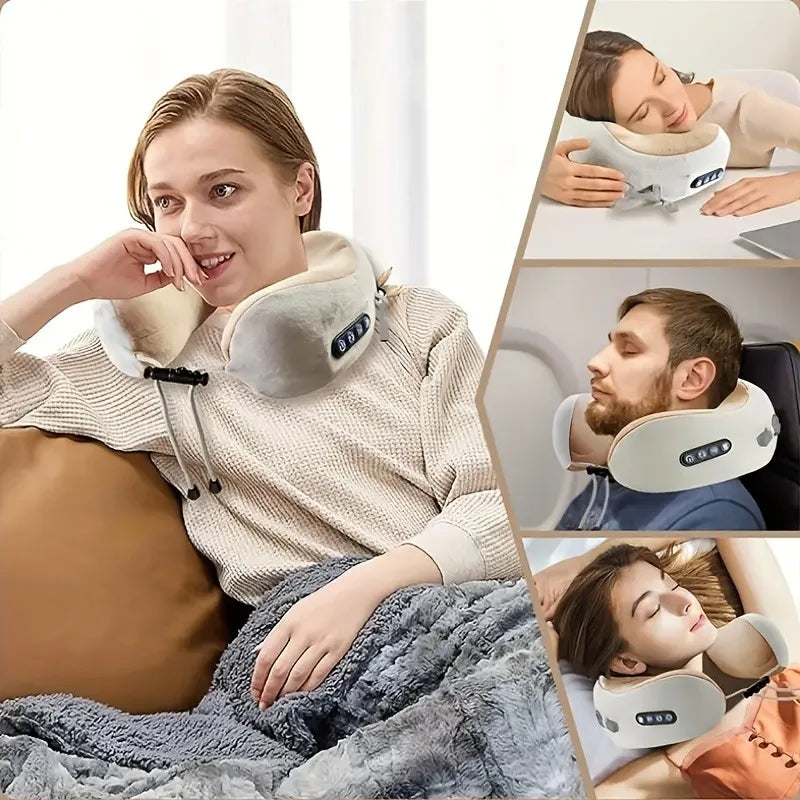 BXA Rechargeable U-Shaped Neck Massager Pillow For Travel