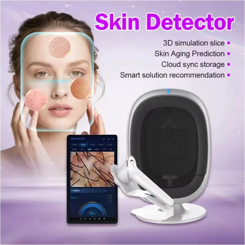 New Tech Portable AI Face Skin Analyzer Machine with Moisture Pen 15.6-inch Large Screen 16 Languages
