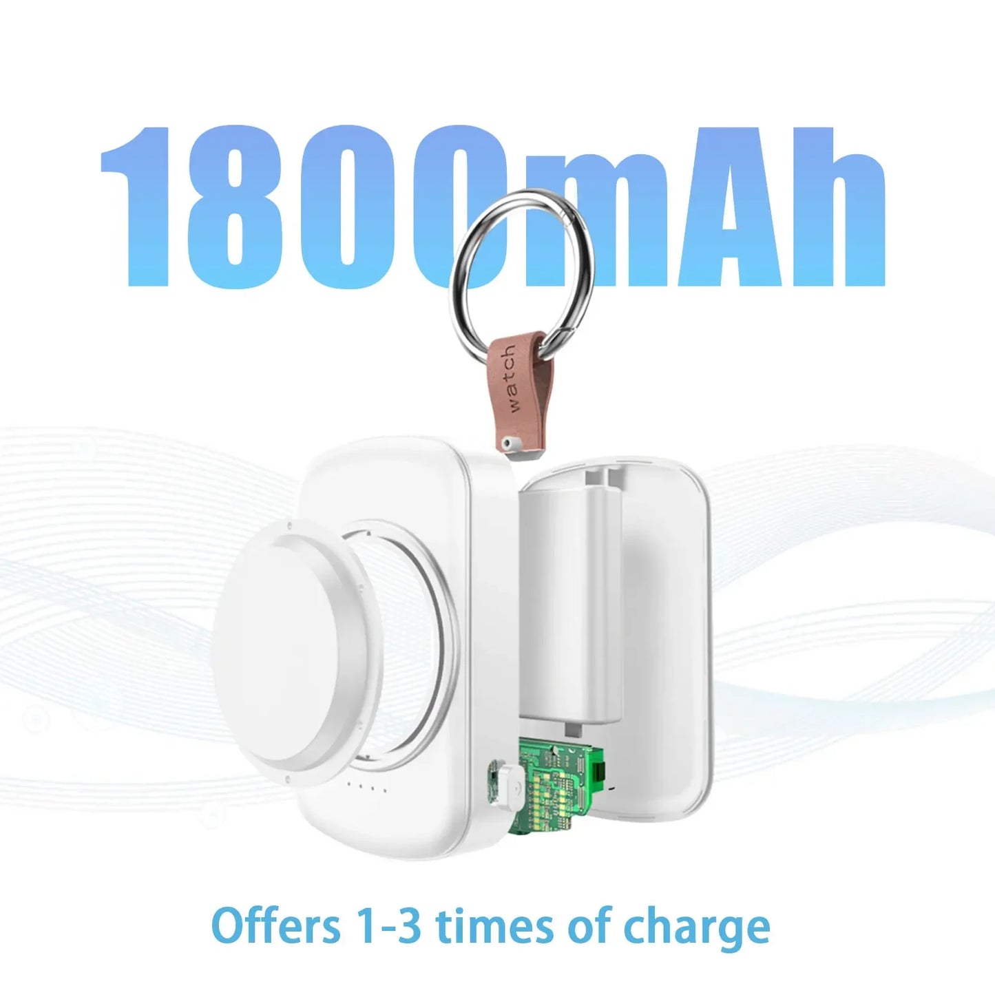 1800mAh Magnetic Wireless Portable Watch Charger for Samsung Galaxy Watch 8/7 Classic 5/4 Pro/3 Active USB Type C Fast Charging