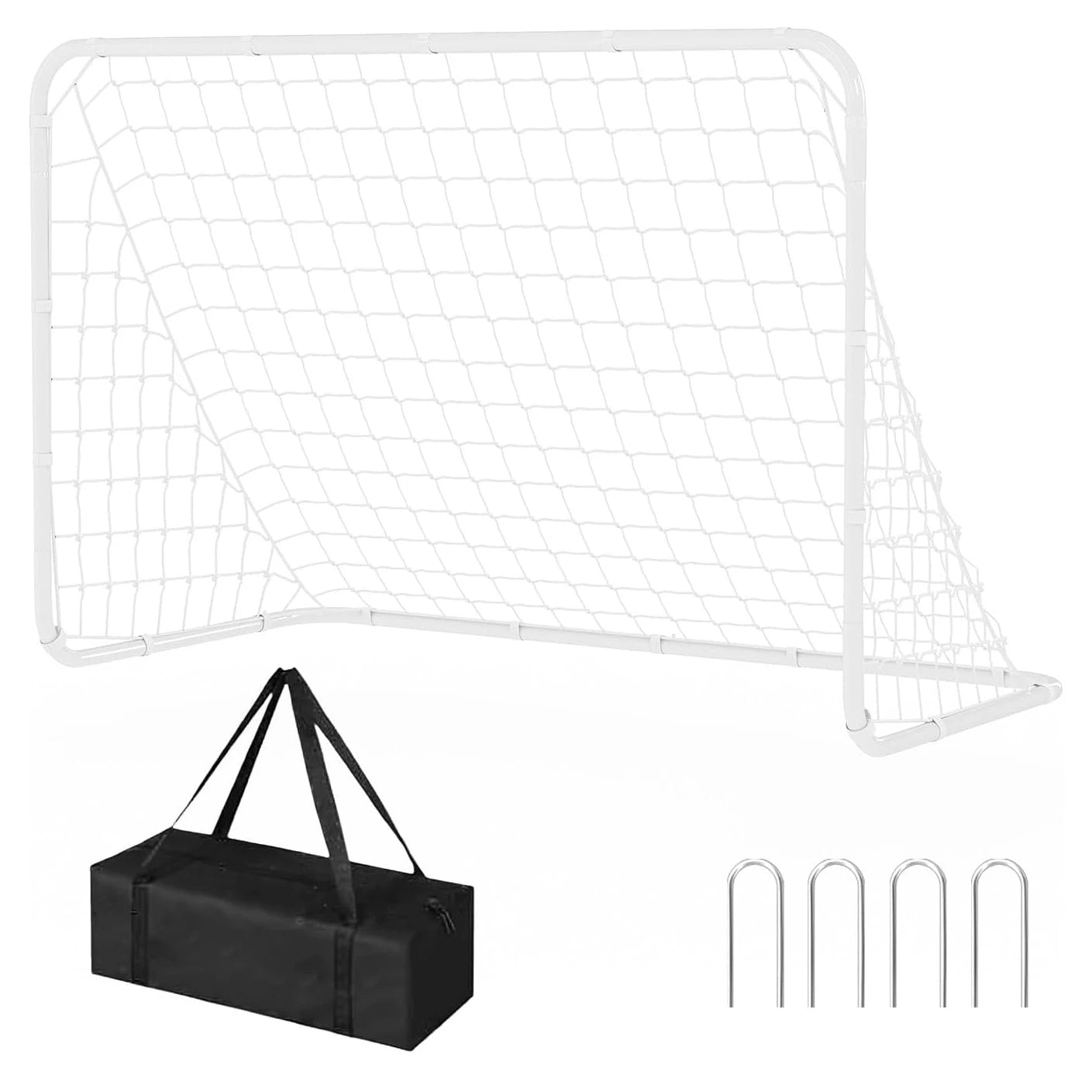 Heavy Duty Portable Soccer Goal With Steel Frame And Rebounder