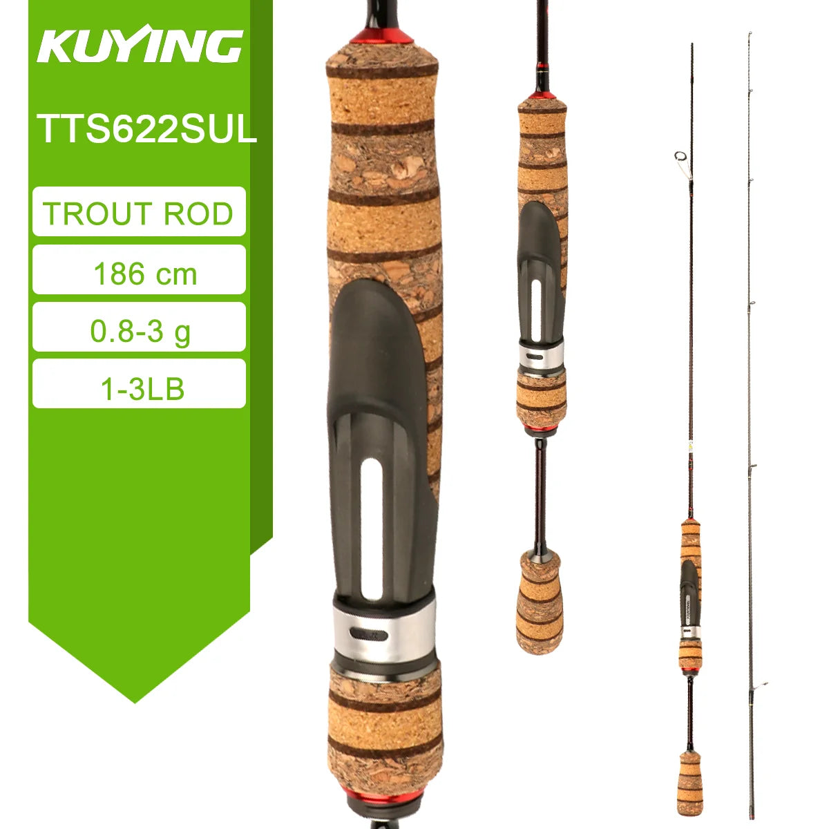 Kuying Teton Carbon Fiber Lightweight Fishing Rod With Fuji Guides