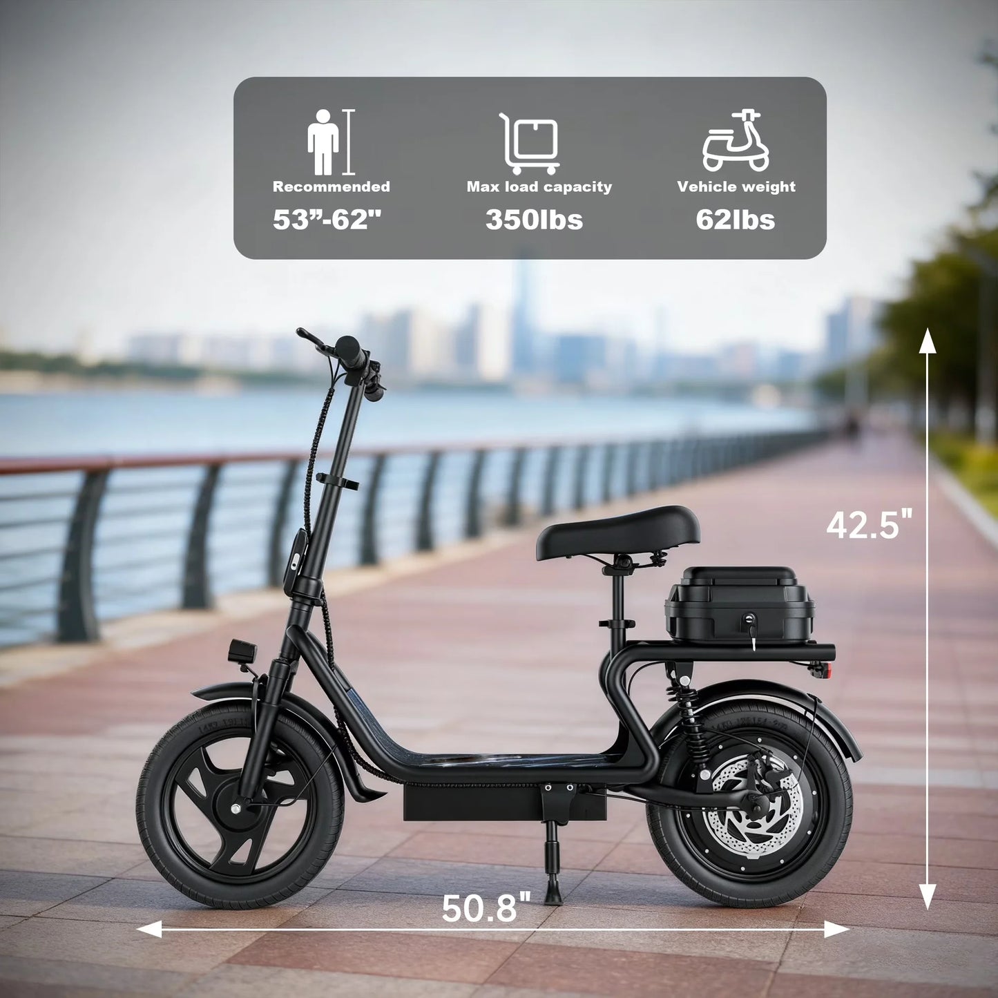 AOVOPRO Folding 14-Inch Electric Scooter With Dual Suspension 22 MPH