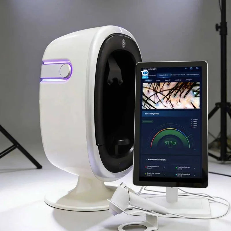 New Tech Portable AI Face Skin Analyzer Machine with Moisture Pen 15.6-inch Large Screen 16 Languages