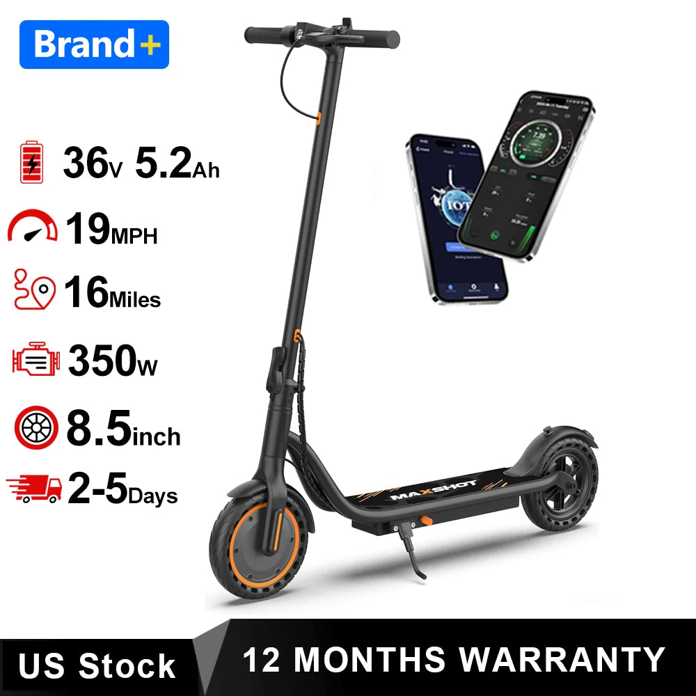 Maxshot Adult Electric Scooter 350W Motor Foldable E-Scooter For Commuting