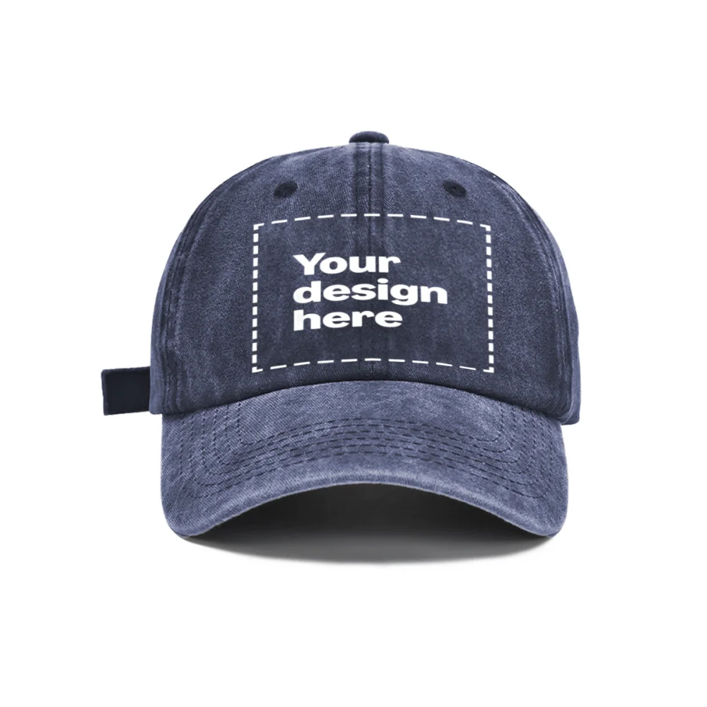 Personalized Vintage Washed Baseball Cap With Custom Name Text Logo