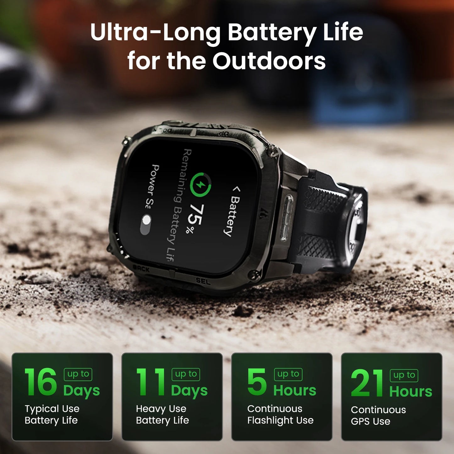 KOSPET Tank M4C Rugged Smartwatch With GPS 5ATM Waterproof